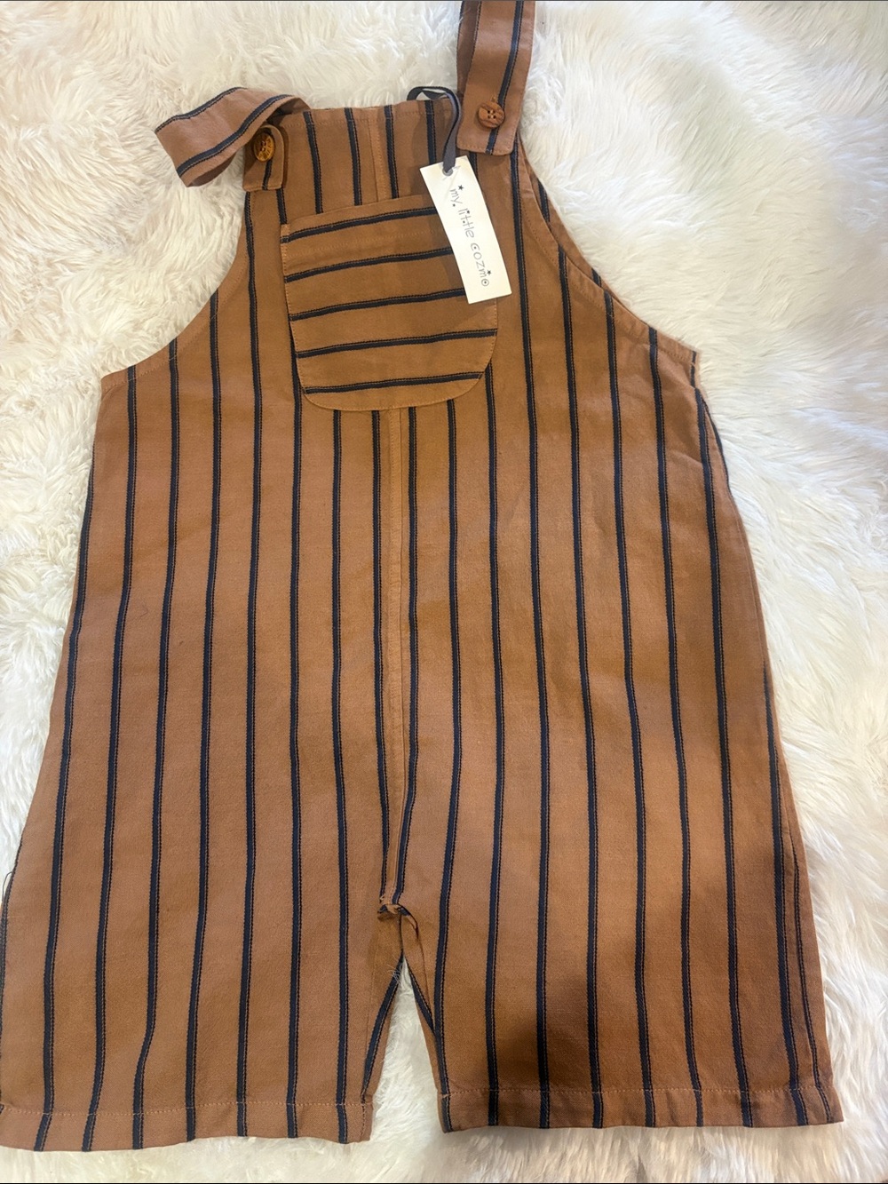 Kids Brown Striped One-Piece Romper